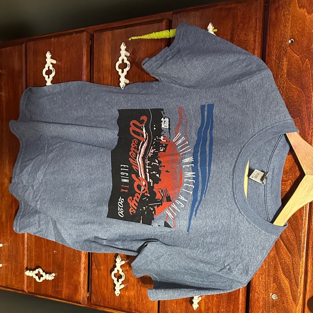 Gildan Kids T-Shirt in Heather Blue with Graphic